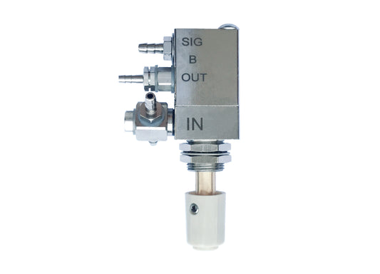 Water Relay Combo Valve with Gray Knob and Double Barb Swivel